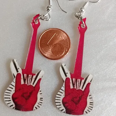 Boucles d'oreilles guitare 
